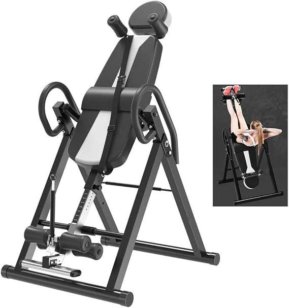 Inversion Table Teeter Back Pain Relief, Adjustable Foldable Home Therapy Equipment for Spinal Decompression and Posture Improvement, Heavy Duty Design