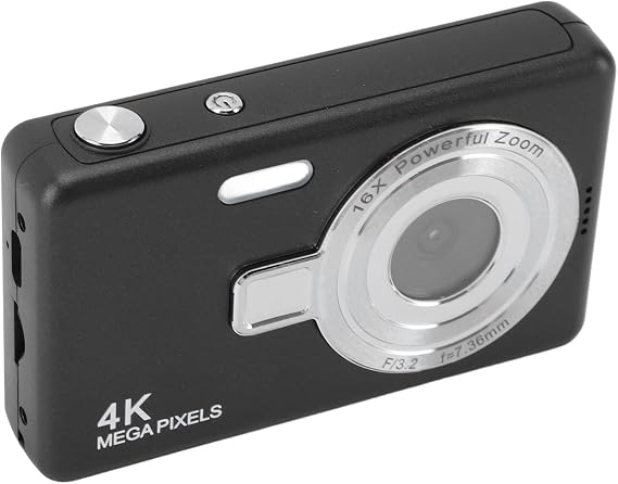 16x Digital Camera, 12MP 1080p Digital Camera Point and Shoot Kids, 16x Zoom, 2 Batteries, 32GB Card, 2.4" TFT Screen, Compact Camera with 16x Digital Zoom, Countdown Shooting, Portable Camera for