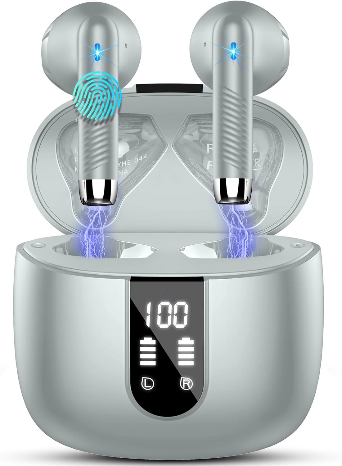 Wireless Earbuds, Bluetooth 5.4 Headphones NEW Wireless Headphones with 4 ENC Mic, 56H Bluetooth Earphones in Ear Noise Cancelling Deep Bass, Mini Ear Buds Bluetooth Earbuds IP7 Waterproof LED Display