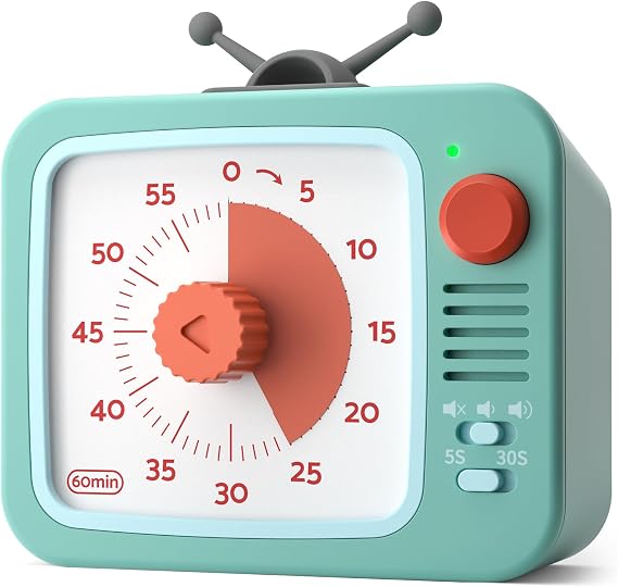 LIORQUE Visual Timer for Kids, 60 Minute Visual Timer with Pause Function