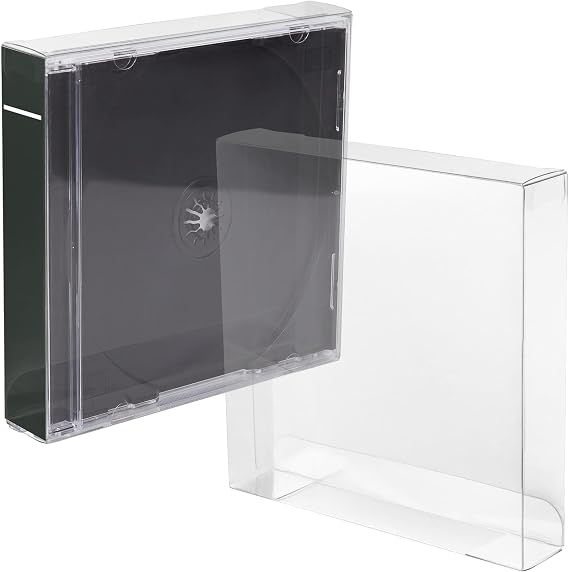 Game Case Protector – Clear PET Plastic Display & Storage Cover, Compatible with PlayStation® PS1 Game Cases (143 × 131 × 18mm) (1 Pack)