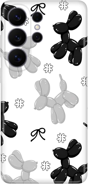 Samsung Galaxy S26 Ultra ile Uyumlu Köpek Balonlar Temalı Darbe Emici Silikon Kılıf