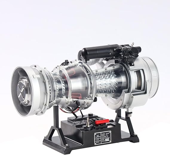 Turboshaft Engine Model Kit, Working 1/4 Scale Metal Simulation Electric Military Helicopter Turboshaft Engine Model Kit, 470+PCS Mechanical Science Education Kit, Gift for Adults