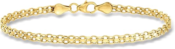 Pure Collection by Ross-Simons Italian 14kt Yellow Gold Bismark-Link Bracelet, 7.0 inches, Gold, no gemstone