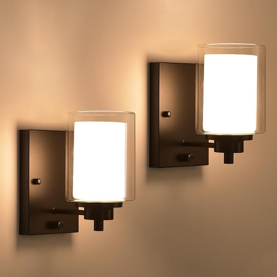 Dimmable Industrial Bedside Wall Lights Set of 2 [Energy Class A]