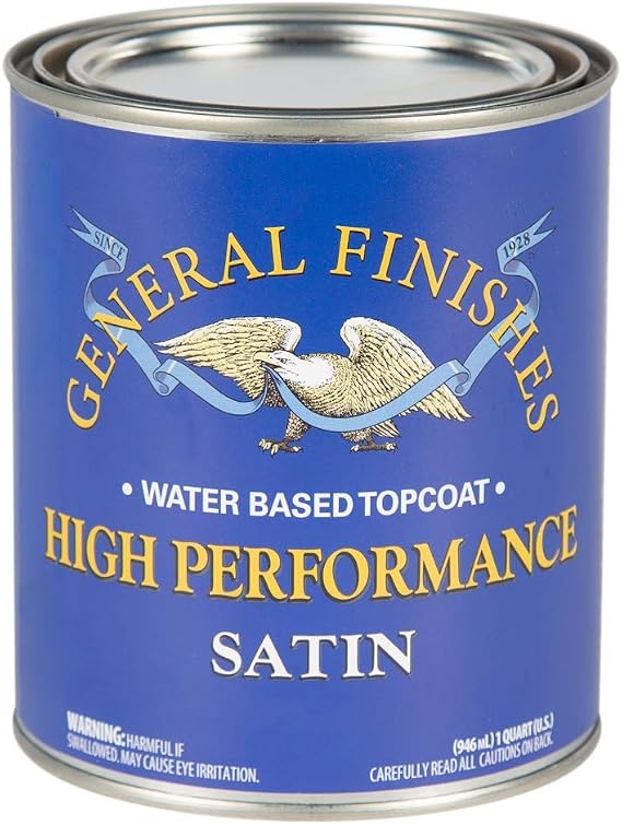 General Finishes QTHS High Performance Water Based Topcoat, 1 quart, Satin by General Finishes