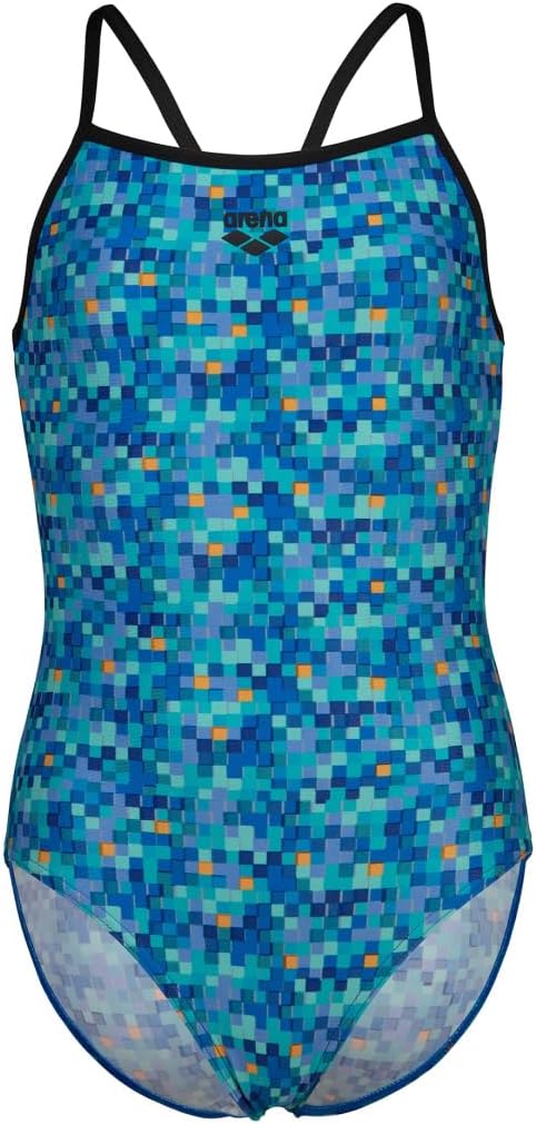 Arena Girls Pool Tiles Light Drop Back Swimsuit