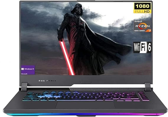 ASUS ROG Strix G15 Gaming Laptop, 15.6" FHD Display, NVIDIA GeForce RTX 3060, AMD Ryzen 7 4800H 4.2 GHz Processor, 16GB RAM 1TB SSD, Backlit Chiclet Keyboard 4-Zone RGB, Windows 11 Home, Gray