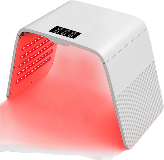 LED Face Light Therapy Mask, 7-Color Circulating Light, Foldable