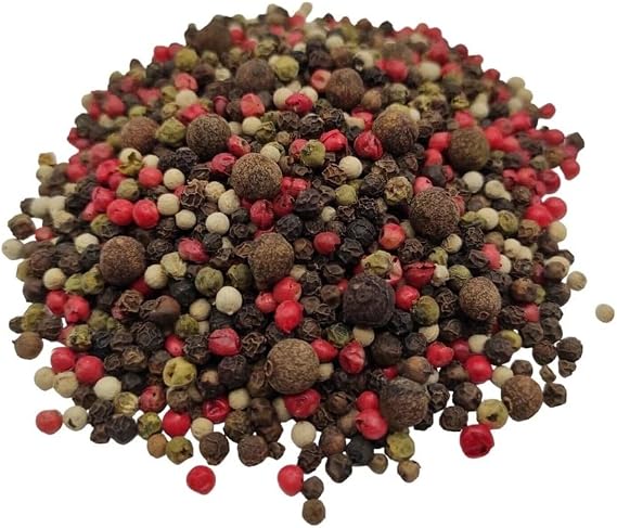 5 Colour Mixed Whole Peppercorns Dried (Black | White | Pink | Green | Pimento) by Spice Zone® (250 Grams)