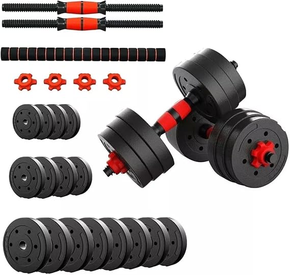 Adjustable Dumbbells Weight Lifting Dumbbell Barbell Push Bar Gym Weights + Connecting Rod | Bodybuilding Barbell Bench Press Exercise Fitness Training Home Gym Workout Dumbbells Set
