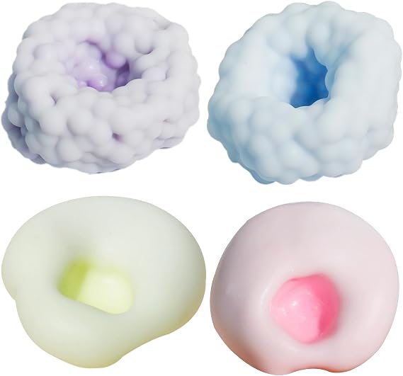 4 PCS Stress Balls for Adults, Handmade Sugar Ball Fidget for Stress Relief, Portable for Office, School, Travel
