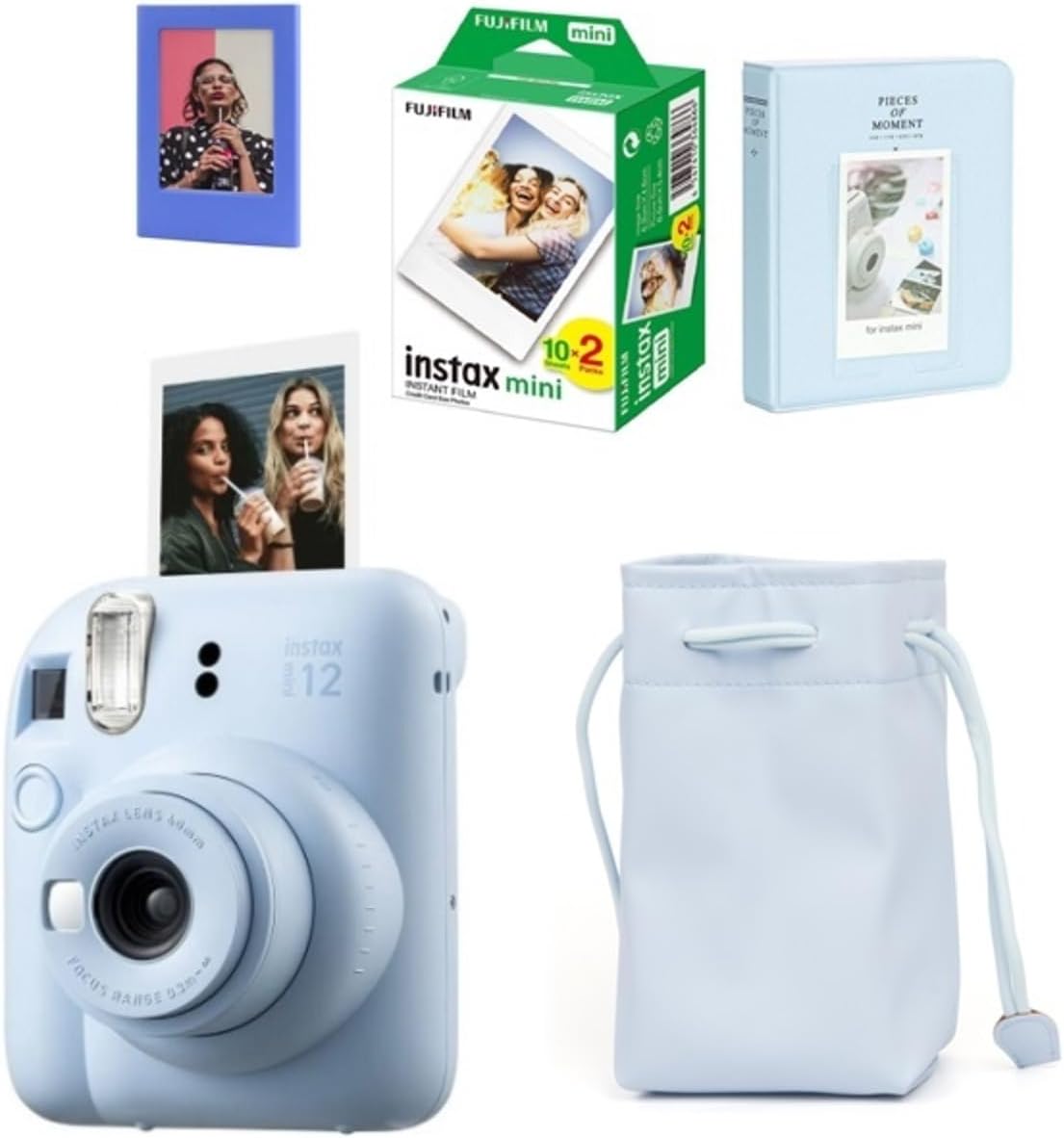Fujifilm Instax Mini 12 Cameras-20 Film-Gathered Case-64 Album and Magnet Frame Set 1
