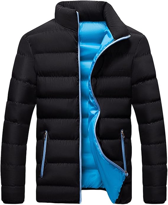 Mens Lightweight Jacket Men Solid Casual Stand-up Collar Down Zipper Warm Down Jacket Coats Male Outerwear Winter Bodywarmer Outdoor