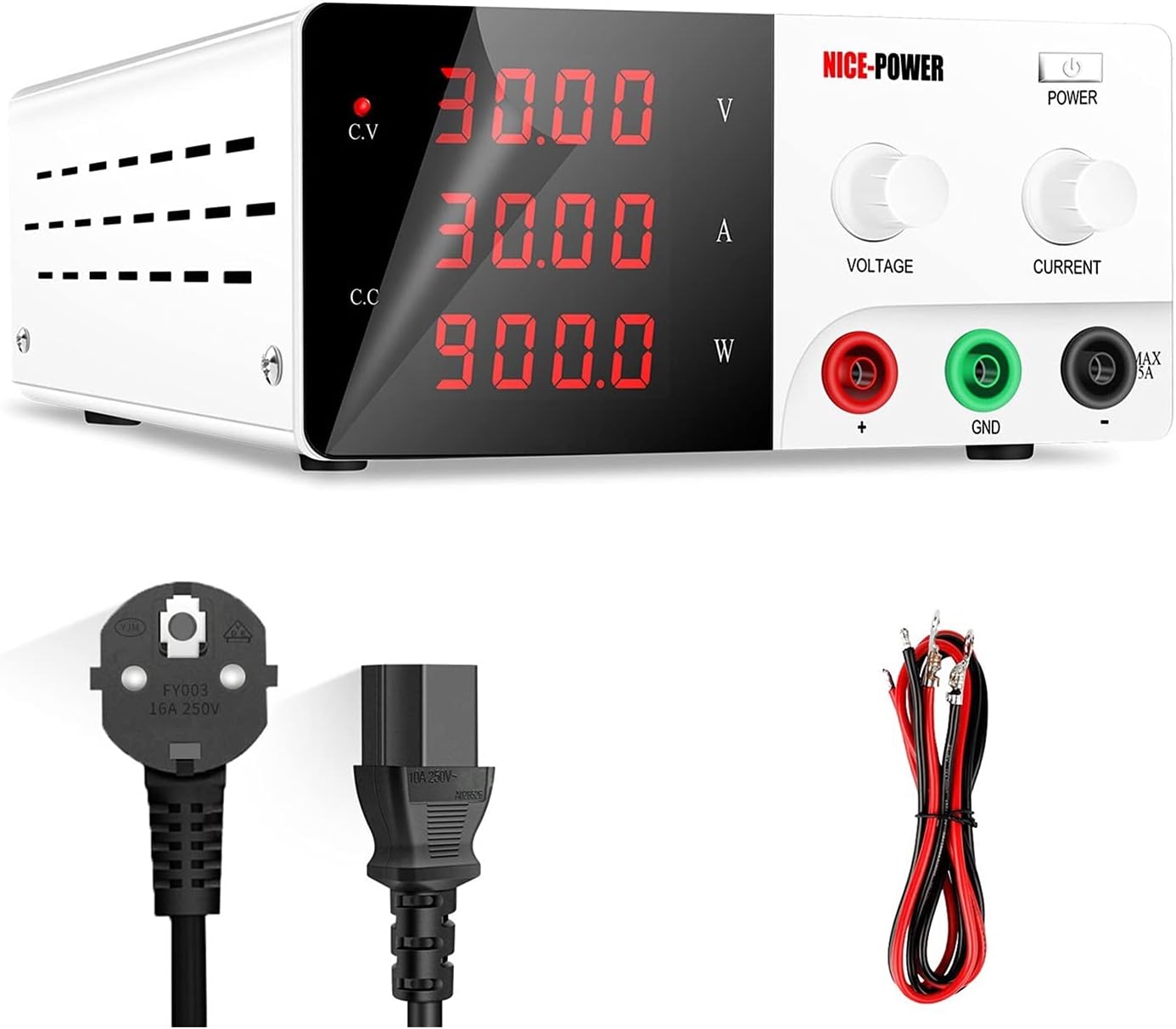 Variable DC Stabilized Power Supply 30V 30A Professional DC Power Supply Adjustable Source 60V 10A 20A 4 Digit Current Voltage Stabilizer Regulator Laboratory Power Supply Color: 60V 10A