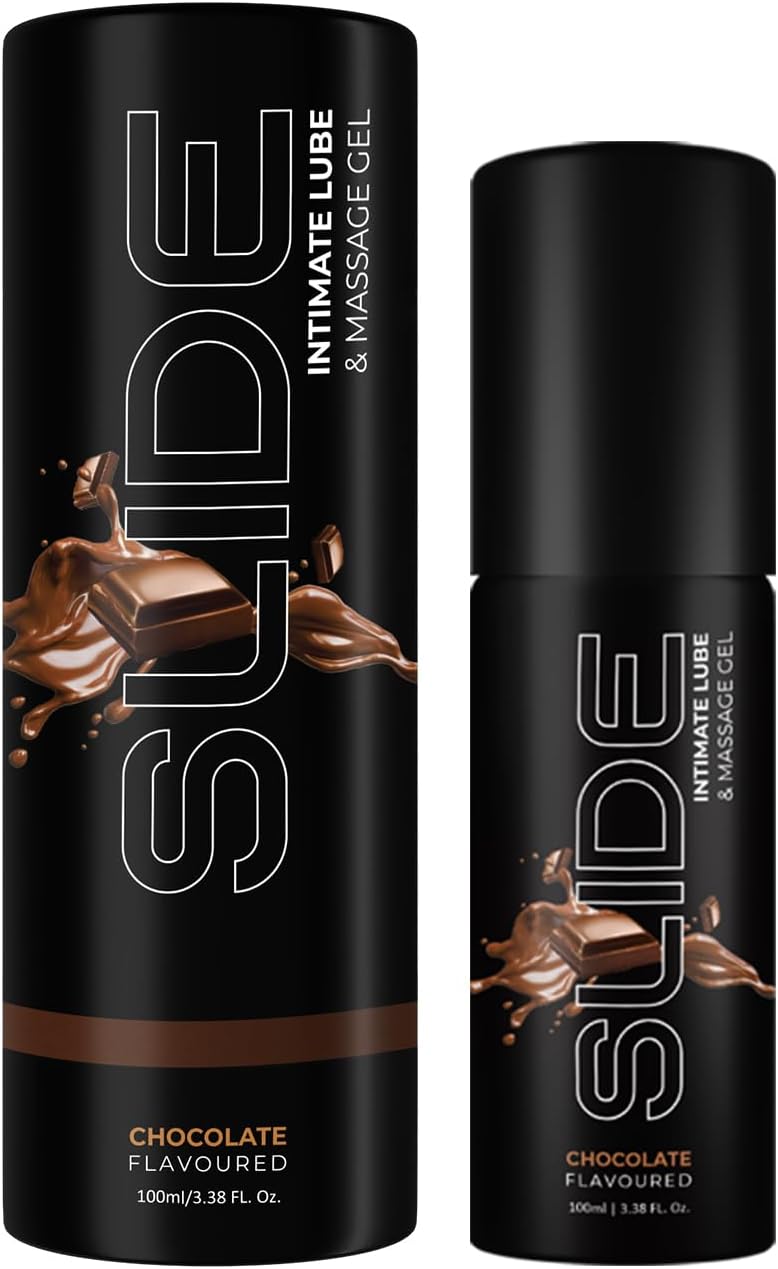 NottyBoy Slide Water Based Lubricant and Massage Gel for Men and Women, Toy and Condom Friendly - 100ml Chocolate Flavoured