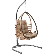 Rehome Malta Tek Kişilik Rattan Bahçe Salıncağı | Açık Kahve