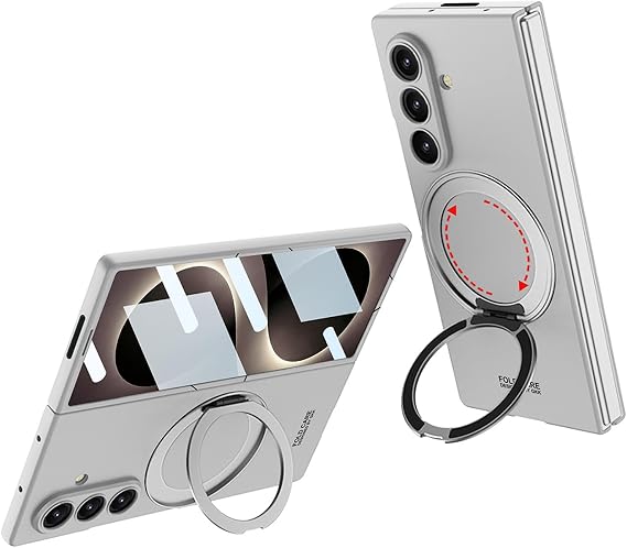 Microsonic Samsung Galaxy Z Fold 8 Ultra için Kılıf Ring Stand Gümüş [Galaxy Z Fold 8 Ultra ile Uyumlu Kılıf - Gümüş]