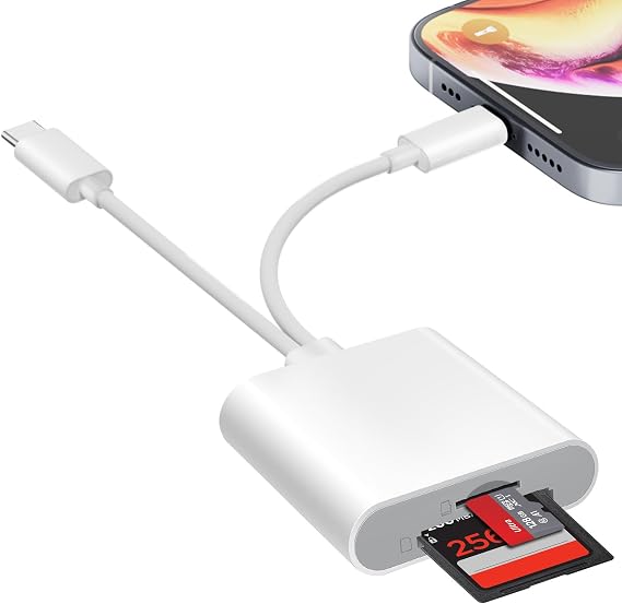 SD Card Reader for iPhone iPad, USB C SD Card Reader with Dual Slot for MicroSD/SD, Type C OTG Adapter, Camera Card Viewer Memory card reader, sd card Readers for iPhone/iPad/Android/Camera