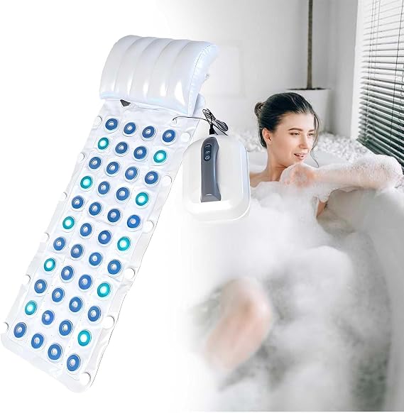 Portable Spa Bubble Bath Massager, Upgraded Bubble Massage Bath Mat, 6 Massage Modes, With Non-Slip Suction Cups, Portable Bubble Massage Mat, Relaxes Muscles, Suitable For Home And Travel.