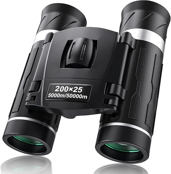 200x25 Compact Binoculars for Adults and Kids, High Powered Mini Pocket Binocular, Small Portable Binoculars Ideal Essentials for Travel, Camping, Bird Watching, Cruise, Concert, Football