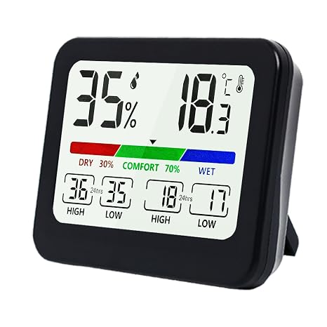 Thermometer and Humidity Meter, Digital Room Thermometer Indoor Temperature and Humidity Monitor with Comfort Display Calibration