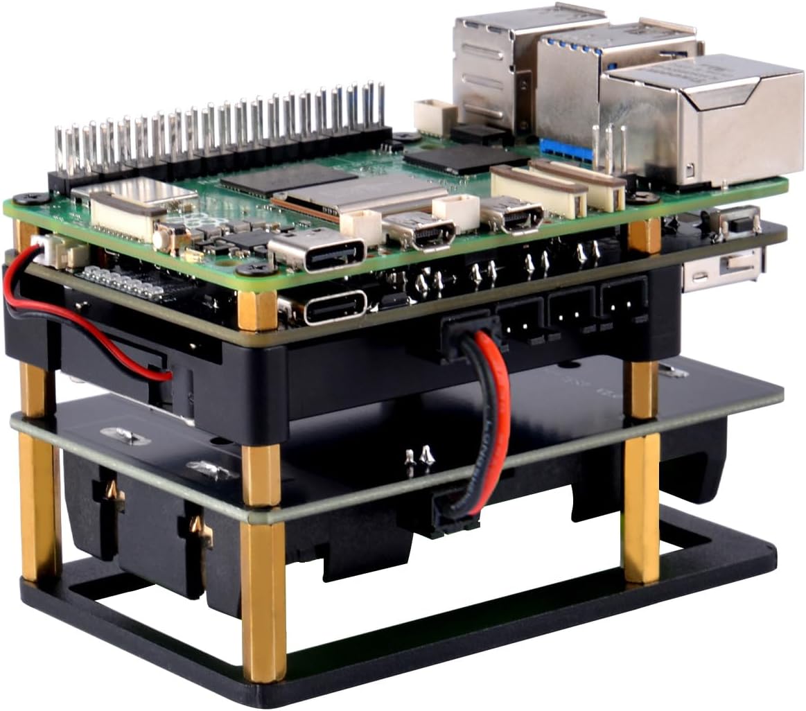 GeeekPi UPS Gen 6 Power Module UPS V6 Uninterruptible UPS Shield for Raspberry Pi 54BOrange Pi - Expandable Battery Backup, OTA Upgrades, I2C Monitoring & PikaPython Support