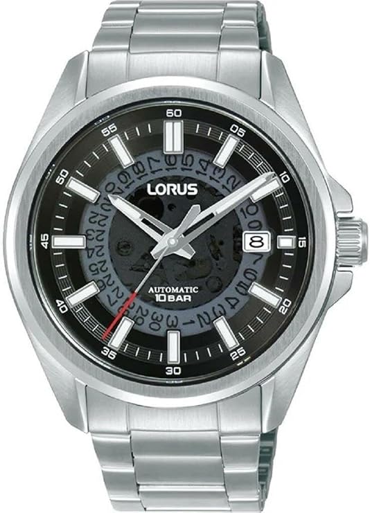 Lorus Automatic Watch, Silver/Black