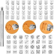 72 Pieces Leather Stamping Tools Kit Leather Assorted Shape Saddle Making Stamp Punch Set Leather Stamps Punch Tools