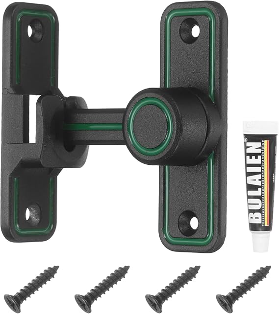uxcell 90/180度ポジショニングゲートラッチ 亜鉛合金フリップスライドバーンドアロック ハンドル付き 重いドアラッチ バーンキャビネットウッドフェンスガレージ用ブラック/グリーンエッジ