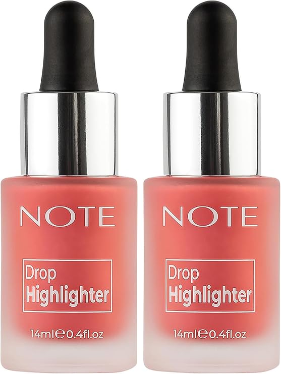 Note Cosmetics Drop Highlighter 01 Pearl Rose Işıltılı Likit Aydınlatıcı (2 paketi)