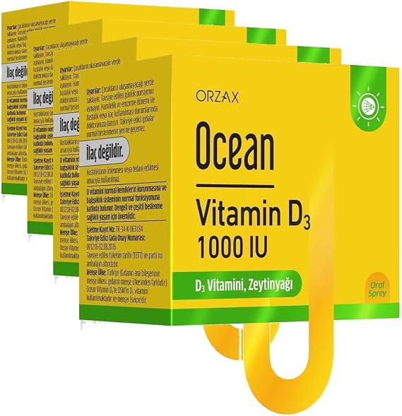 Ocean Vitamin D3 1000 IU 20 ml Sprey 130 Puff, Takviye Edici Gıda (4 paketi)