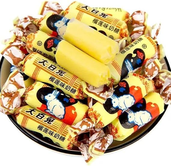 White Rabbit Toffee,Milk Sugar,Valentine's Day Gift,Wedding Candy,New Year Goods,Leisure Food,Sweet,Confectionery,Casual Snacks,Chinese Specialty Toffee Snack Gift (Durian flavor,100g)