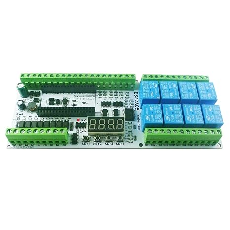 1PCS ES32A08 DC12V 24V 8AI-8DI-8DO ESP-WROOM-32 ESP32 Expansion Board RS485 4-20MA 0-5V 0-10V Analog Collection Relay Switch DIY(12V Relay Only Board)