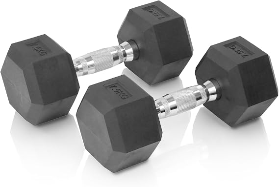 TOP FILM Hex Dumbbell, 5.5 / 11 / 16.5 / 22 / 27.6 / 33.1 / 38.6 / 44.1 / 55.1 / 66.1 lbs 2.5 / 5 / 7.5 / 10 / 12.5 / 15 / 17.5 / 20 / 25 / 30 kg
