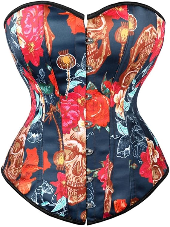 SWEPER Women'S Bustier Corset Top - Women Bustiers &Amp; Corsets Skull Lingerie Plus Size Burlesque Costumes Fashion Vintage Style Sexy Corset Overbust For Party Costumes