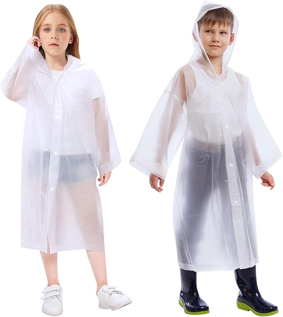 Vicloon 2 x Reusable Rain Coats for Travel, Hiking, Camping and Outdoors