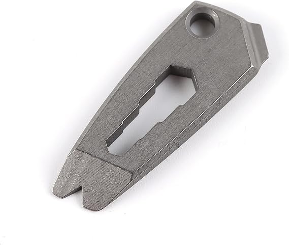 Hamans Titanium EDC Multitool Keychain, Screwdriver Lever Function with Wrench Gray