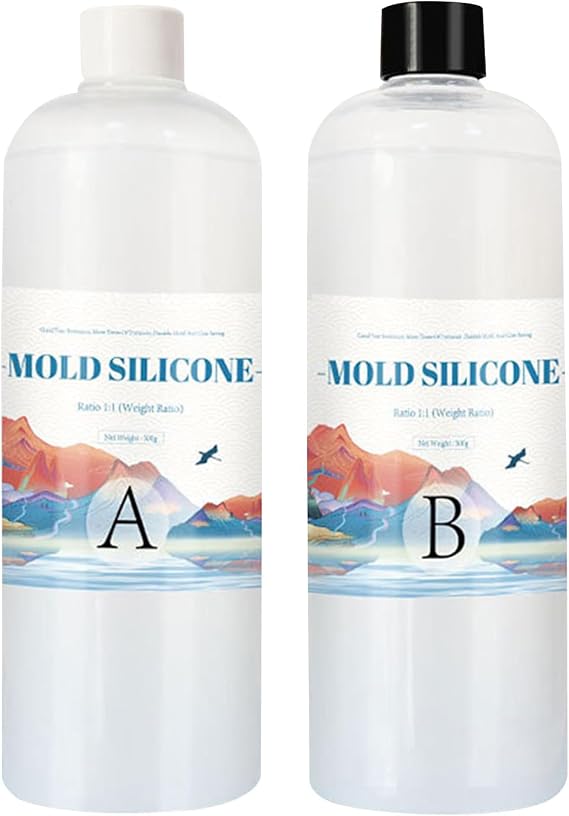 Moulding Silicone | Liquid Silicone for Casting | Rubber | Mix Kit for Resin, Wax, Plaster Or Soap Molds, Bubble-Free Food-Grade Material, Heat Resistant and Tear-Proof for Crafts