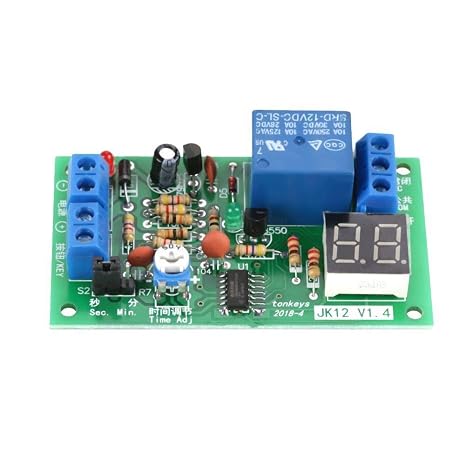 Nikou Timer Relay Module, DC12V LED Display Countdown Timing Timer Delay Turn OFF Relay Switch Module