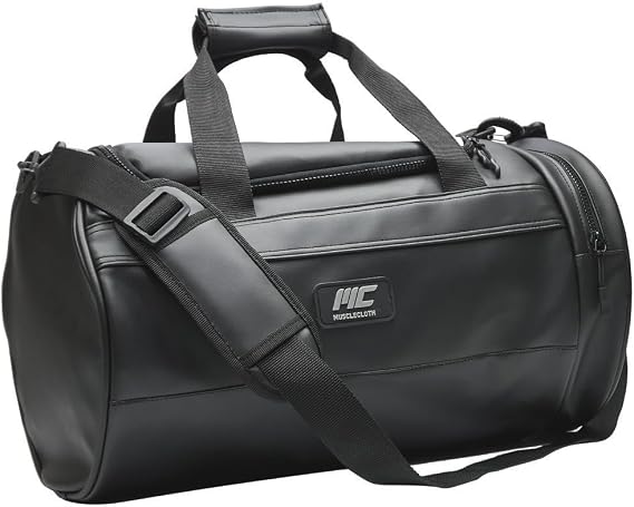 MuscleCloth Elite Duffel Bag Silindir Spor Çanta Siyah
