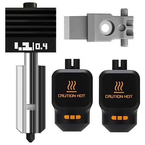 0.4MM Hotend for Bambu Lab P2S（with 2X Silicone Socks and 1X P2S Filament Cutter) Hardened Steel Premium Wear Resistance P2S Nozzle for Bambus 3D Printer Accessories