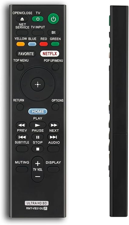 RMT-VB310U Remote Control Replacement for SONY RMT-VB310E UBPX1000ES UBPX800 UBP-X800M2 UBPX800M2 UBP-X800 UBP-X1100ES UBP-UX80 UBP-X1000ES UBPUX80 Blu-ray Player