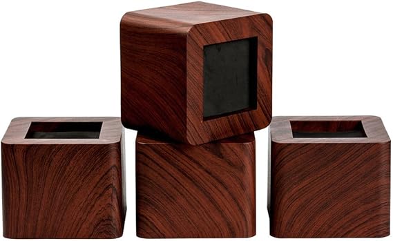 3 Inch Bed Risers Heavy Duty Furniture Risers, Lifts Up to 2200 LBs Couch Sofa Desk Table Chair Risers (More Realistic Woody Feel ——Wood Grain), Set of 4