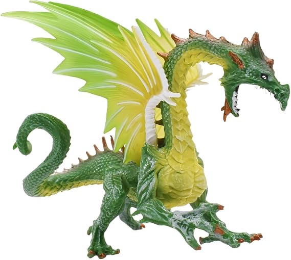 Ice Dragon Figurine, Ice Dragon Toy - Solid Ice Flying Dragon, Movable Wing Action Figure for Boys and Girls - Mythical Creature Figures - Fantasy Beast Figurine, Fun Toys for Kids - Green
