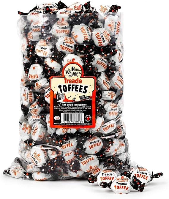 Walkers Nonsuch Treacle Toffees 2.5kg Bulk Bag | Individually Wrapped Traditional British Sweets | Rich Dark Molasses Flavour for Sharing, Gifting and Party Bags