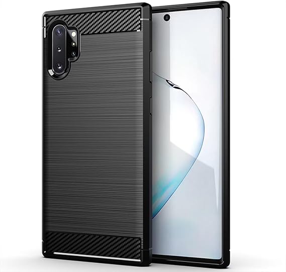 Case for Galaxy Note 10 Plus Case, Samsung Note 10+ 5G SM-N975F Case, Ultra Slim Phone Cover with Shock-Absorption TPU Rubber Protective Case for Samsung Galaxy Note 10 Plus Black