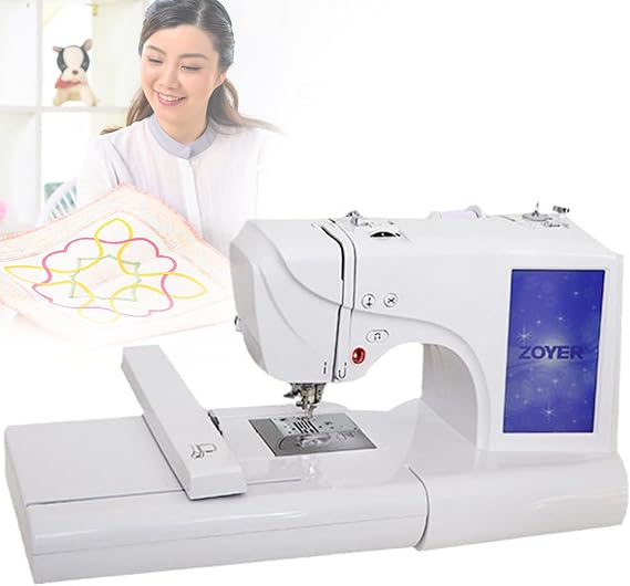 Computerized Embroidery Sewing Machine with 7'' LCD Screen, 114 Patterns, USB Port, 4''x9.2'' Embroidery Area for Home Sewing, Quilting and DIY Projects