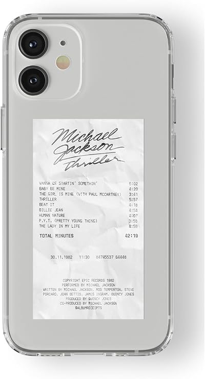 Multitronic iPhone 12 Uyumlu Michael Jackson Thriller Albüm Fişi Tasarım Baskılı Şeffaf Kılıf