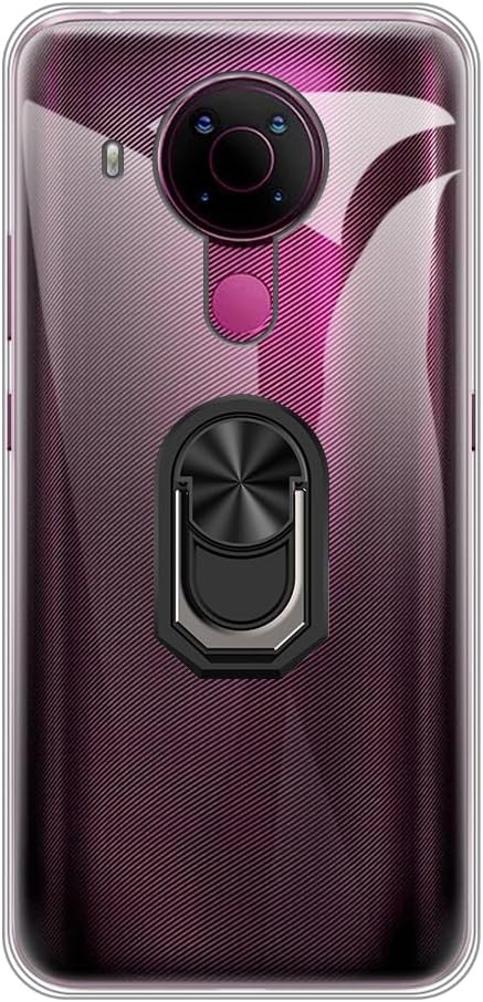 Compatible with Nokia 5.4 Case & Ring Holder - Clear + Black Ring